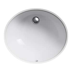 Caxton 19-1/4 in. Oval Vitreous China Undermount Bathroom Sink in White with Overflow Drain