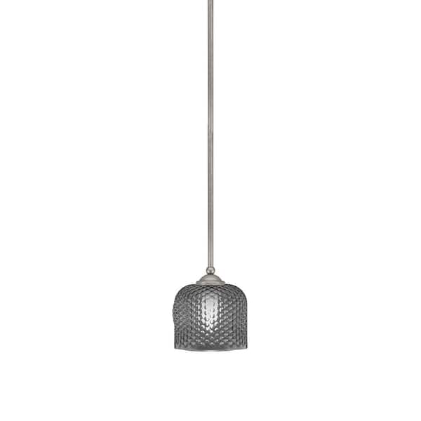 Clevelend 100-Watt 1-Light Graphite Pendant Mini Pendant Light with Smoke Glass and Light Bulb Not Included
