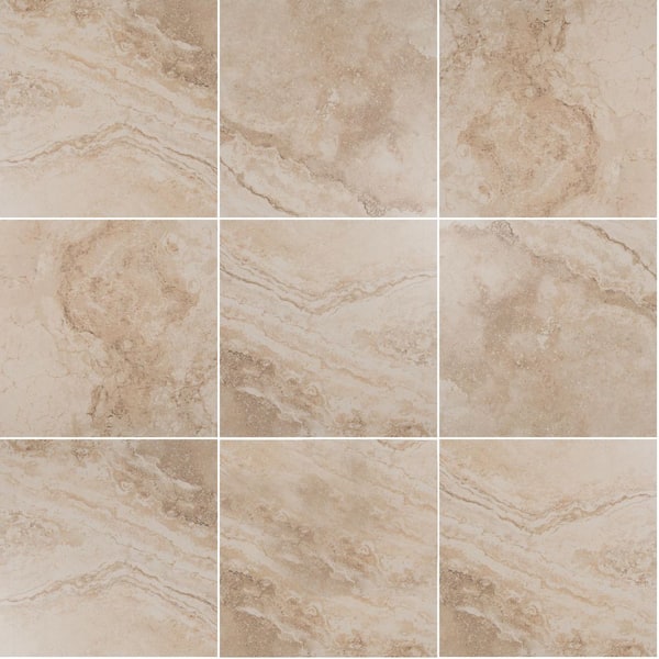 MSI Nola Beige 12 in. x 12 in. Matte Ceramic Travertine Look Floor and Wall Tile (11 sq. ft./Case)