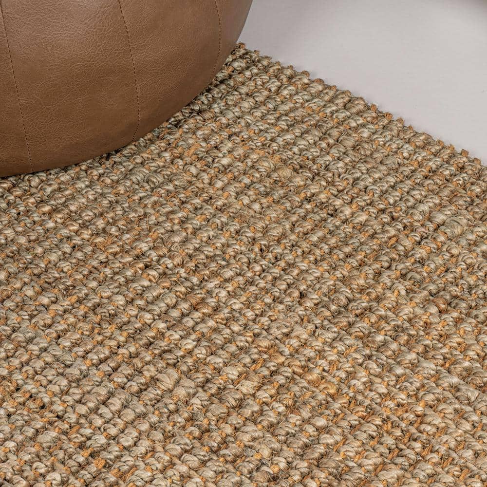 Natural Handwoven Jute Rectangular Area Rug, 5 x 8 ft