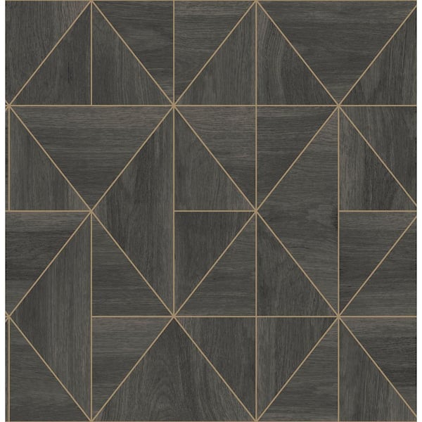 Decorline Cheverny Dark Brown Wood Tile Dark Brown Paper Strippable Roll (Covers 56.4 sq. ft.)