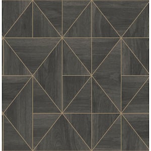 Cheverny Dark Brown Wood Tile Dark Brown Wallpaper Sample