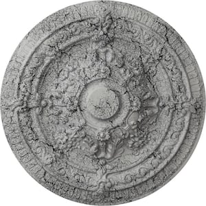 26 in. x 3 in. Vincent Urethane Ceiling Medallion (Fits Canopies up to 6 in.), Ultra-Pure White Crackle