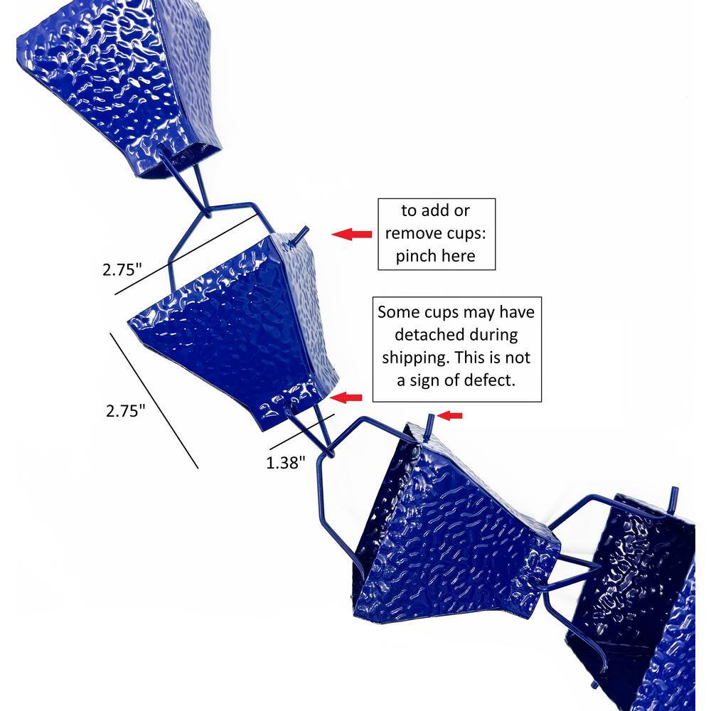 8.5 FT Blue Powder Coated Metal Rain Chain