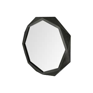 Medium Irregular Black Contemporary Mirror (32.0 in. H x 32.0 in. W)