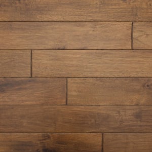 Take Home Sample - Caucho Wood Newbury 4.5 in. Width x 8 in. Length Light Distressed Solid Hardwood Flooring
