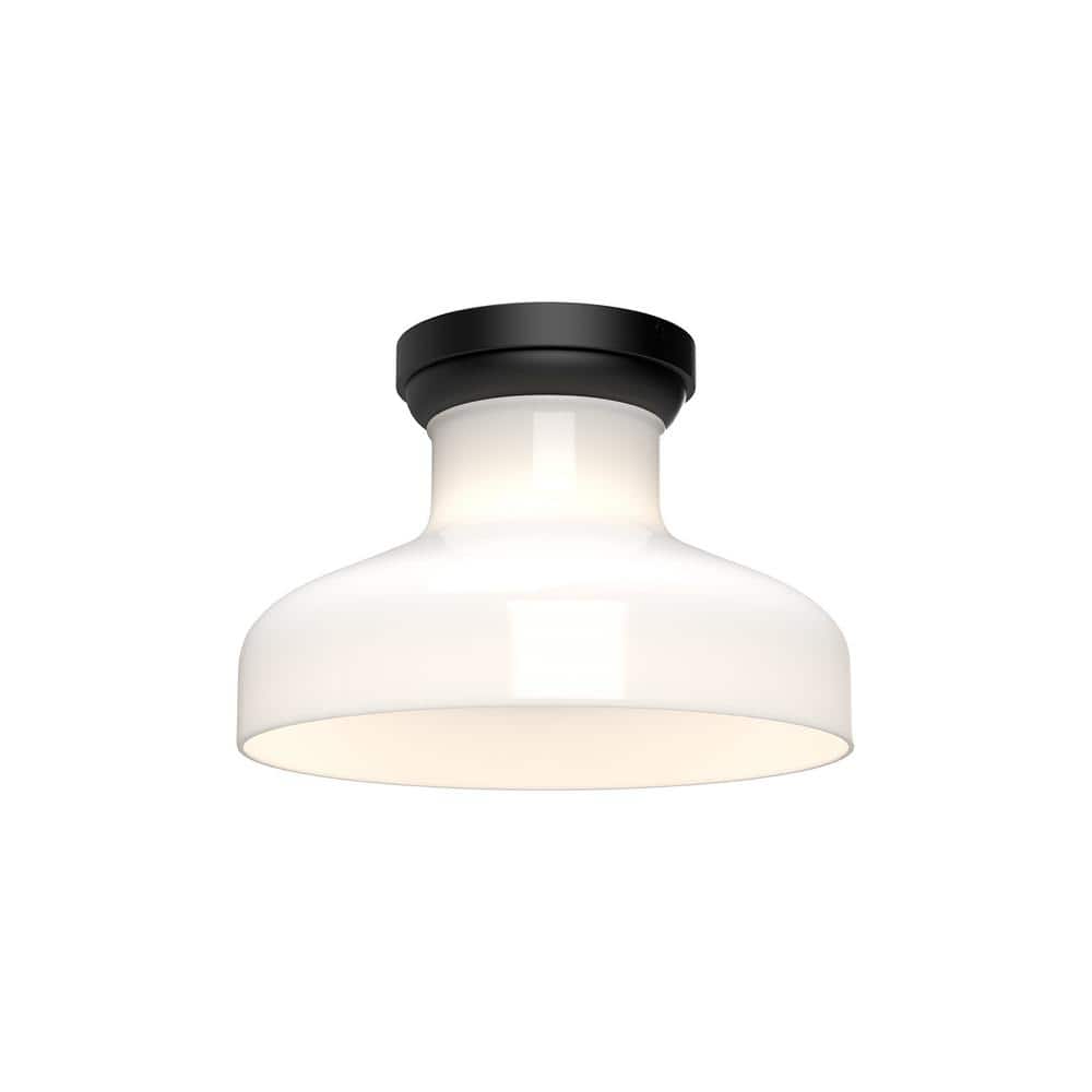 Westlake Vintage Matte Black Glass Flush Mount Light