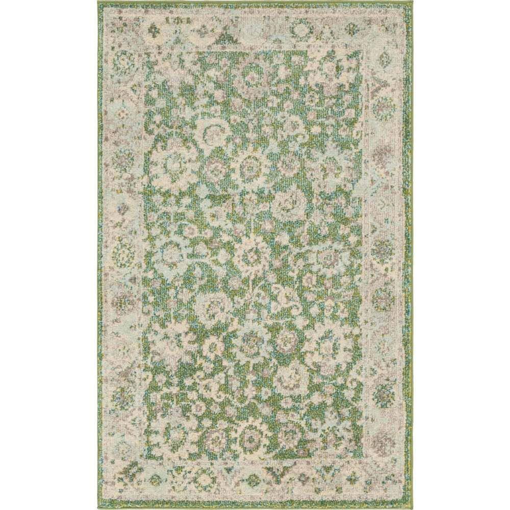 Elysian Green Floral 3x5 Indoor Rectangular Rug