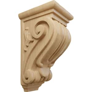 4 in. x 3-1/2 in. x 7 in. Unfinished Wood Cherry Small Classical Corbel