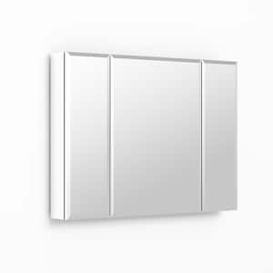 36 in. W x 26 in. H Rectangular Silver Aluminum Surface Mount Medicine Cabinet with Mirror