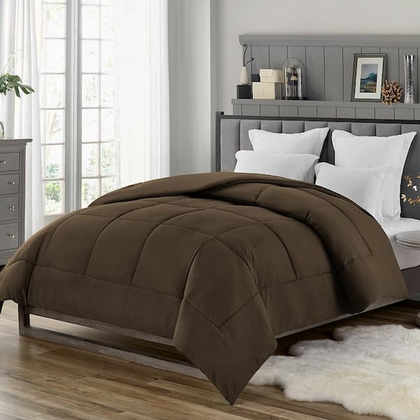 swift home Twin Size All Season Ultra Soft Down Alternative Single Comforter, Chocolate