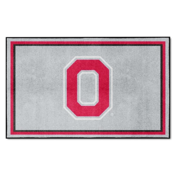 Ohio State Buckeyes Gray 4 ft. x 6 ft. Plush Area Rug