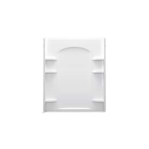 Ensemble Curve 60 in. x 1-1/4 in. x 72-1/2 in. 1-Piece Direct-to-Stud Alcove Back Shower Wall in White
