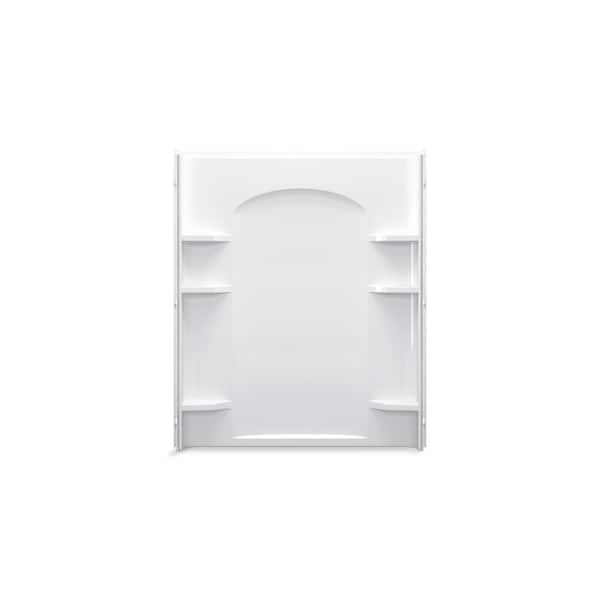 STERLING Ensemble Curve 60 in. x 1-1/4 in. x 72-1/2 in. 1-Piece Direct-to-Stud Alcove Back Shower Wall in White