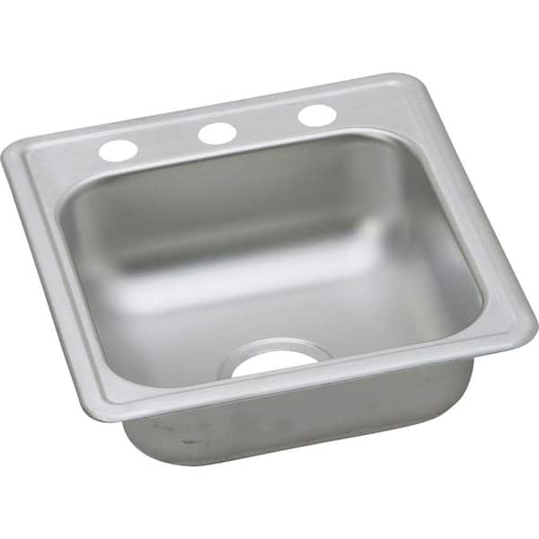 Elkay Dayton 17in. Drop-in  Bowl 22 Gauge Stainless Steel Satin Finish Stainless Steel Sink Only and