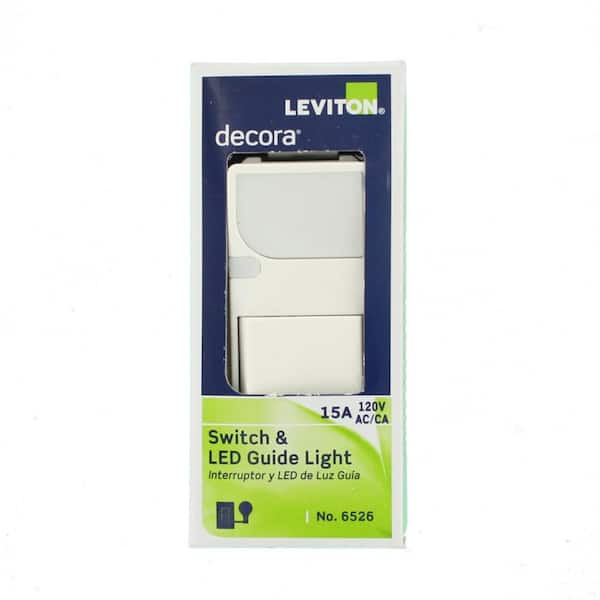 15 Amp Decora Commercial Grade Combination Single Pole Rocker Switch and Neon Pilot Light, White 5626-W