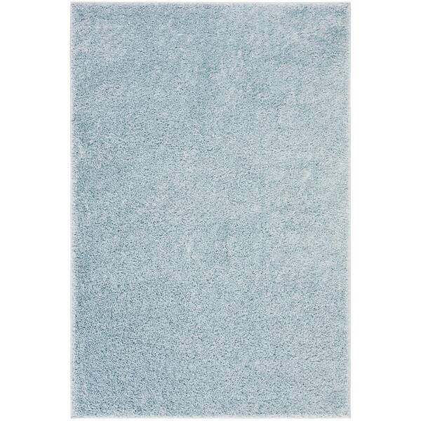 SAFAVIEH New York Shag Blue 3 ft. x 5 ft. Solid Area Rug