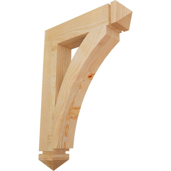 Ekena Millwork 4 in. x 28 in. x 20 in. Douglas Fir Thorton Arts and Crafts Rough Sawn Bracket