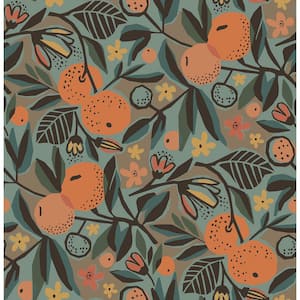Teal Clementine Garden Peel and Stick Wallpaper Sample