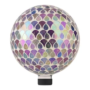 10 in. Diameter Indoor/Outdoor Glass Mosaic Gazing Globe Yard Decoration, Colorful Teardrop Design