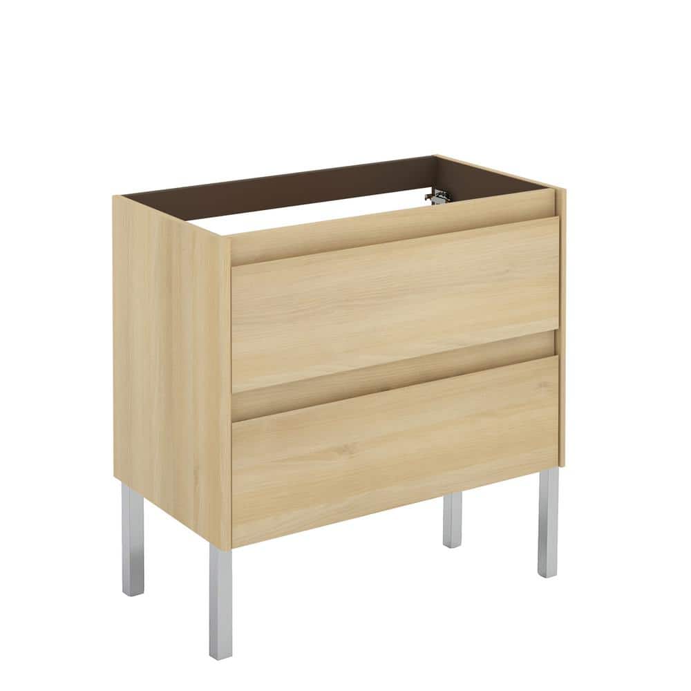 WS Bath Collections Ambra 31.1 in. W x 17.6 in. D x 32.4 in. H Bath Vanity Cabinet Only in Nordic Oak -  Ambra80FNOBase