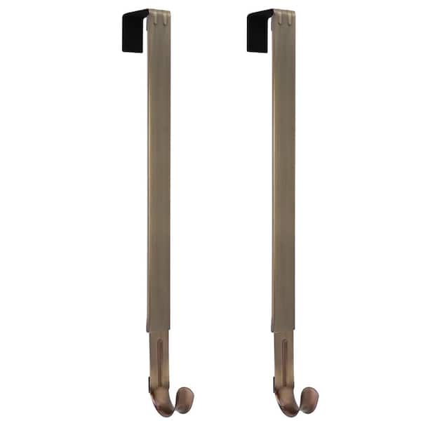 15.75 in. Antique Brass Metal Adjustable Wreath Hanger (2-Pack)