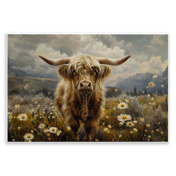 Stupell Industries Cattle in Daisy Field by LSR Design Studio Unframed Animal Graphic Art Print 10 in. x 15 in.