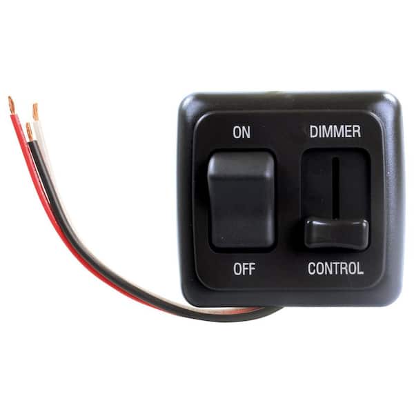 JR Products Dimmer/On/Off Switch in Black 15225 - The Home Depot
