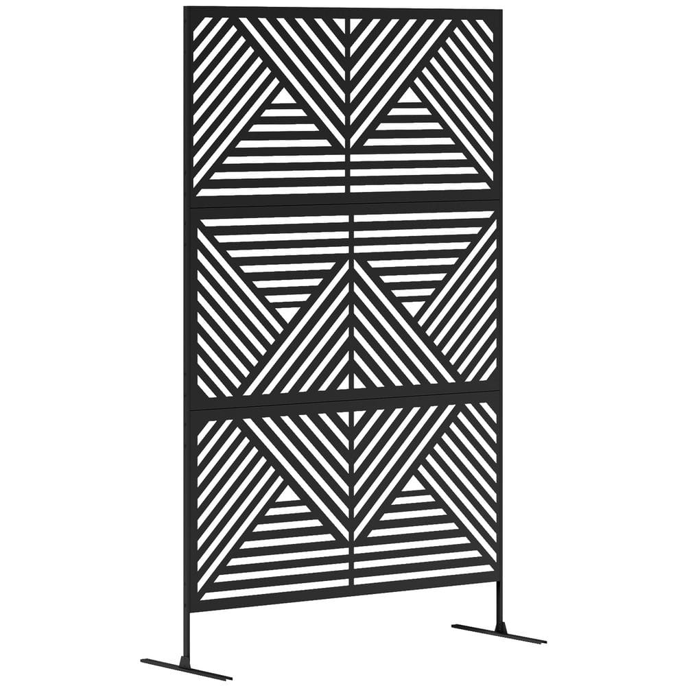 Steel Outdoor Privacy Screen, 78in. H x 48 in. W Decorative Privacy Fence S