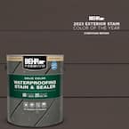 1 gal. #SC-104 Cordovan Brown Solid Color Waterproofing Exterior Wood Stain and Sealer