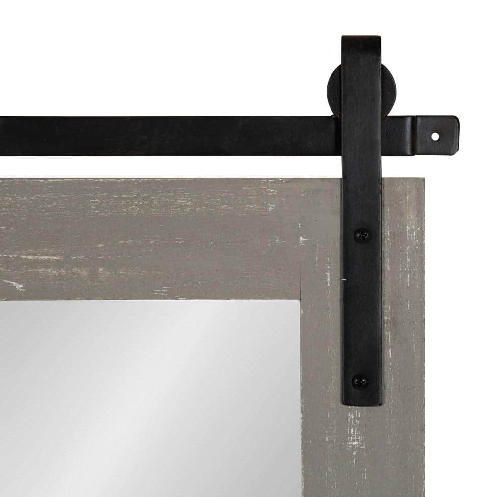 Cates Rustic Gray Full-Length Rectangular Wood Wall Mirror