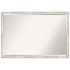 Crackled Metallic Narrow 38 in. H x 26 in. W Framed Wall Mirror