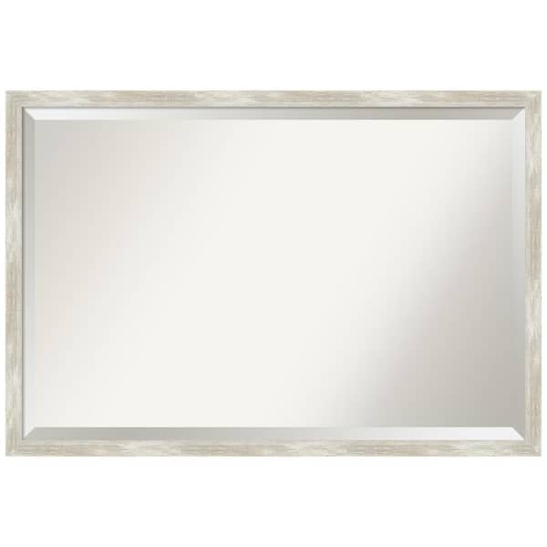 Amanti Art Crackled Metallic Narrow 38 in. H x 26 in. W Framed Wall Mirror