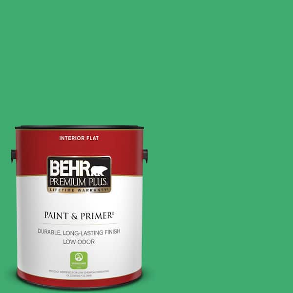 BEHR PREMIUM PLUS 1 gal. #460B-5 Fresh Greens Flat Low Odor Interior Paint & Primer