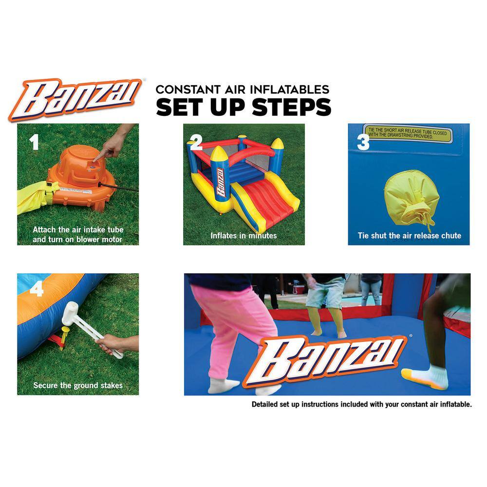 Banzai Banzai Cool Canopy Bouncer Outdoor Inflatable Slide/Shaded Backyard Bounce House