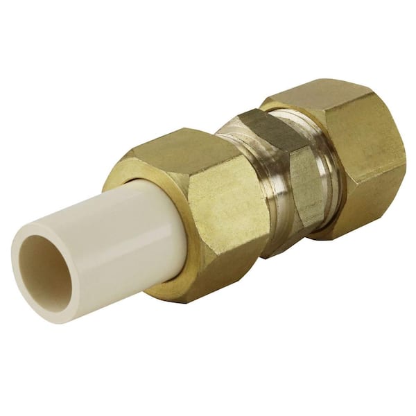 Apollo 1/2 in. Brass Solvent Weld CPVC x 1/2 in. Compression Union CPVCUC12  - The Home Depot