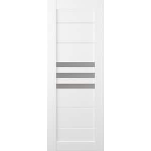 Dome 36 in. x 84 in. No Bore Solid Composite Core 3-Lite Frosted Glass Bianco Noble Wood Composite Interior Door Slab