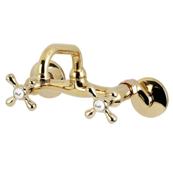 Kingston 2-Handle Bar Faucet in Polished Brass