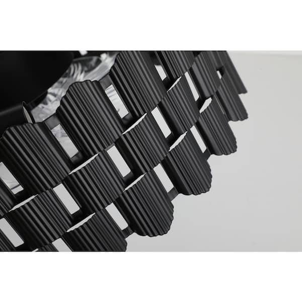 17.71 in. Modern Black Ceiling Fan with Light Indoor Minimalist Fandelier Ceiling Fan with Remote Reversible Fan Blades