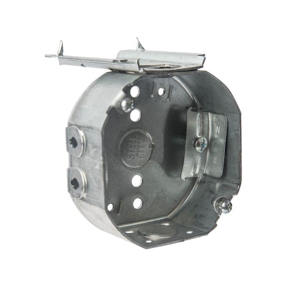 Steel City 4 in. 1-1/2 in. New Work Deep Octagon Metal Electrical Box with L-Bracket (54151NL-25R)