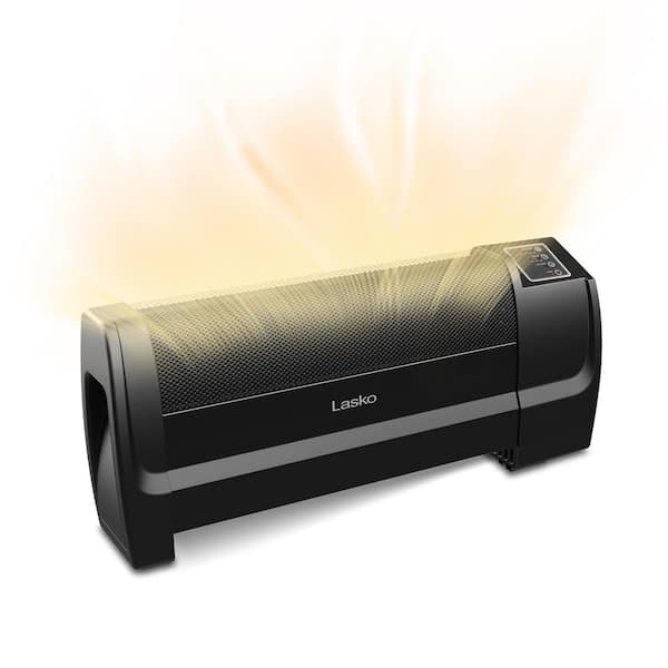 Lasko 1500-Watt 11.9 in. Black Electric Low Profile Ceramic Space 