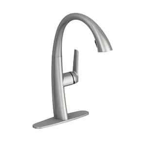 Deveral Single-Handle Pull Down Sprayer Kitchen Faucet in Brushed Nickel