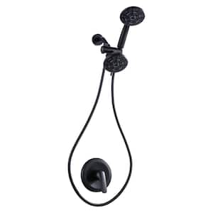 Single Handle 7-Spray Patterns Shower Faucet 1.8 GPM with Handheld Shower in Matte Black (Valve Included)