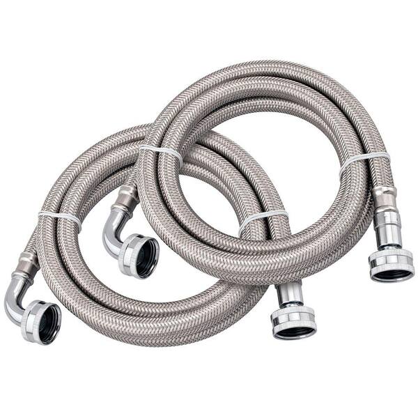 Watts 3/4 in. x 3/4 in. x 6 ft. Stainless Steel FloodSafe Washing Machine Supply (2-Pack)