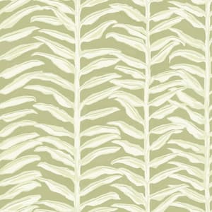 Painted Vine Green Removable Peel and Stick Vinyl Wallpaper Sample