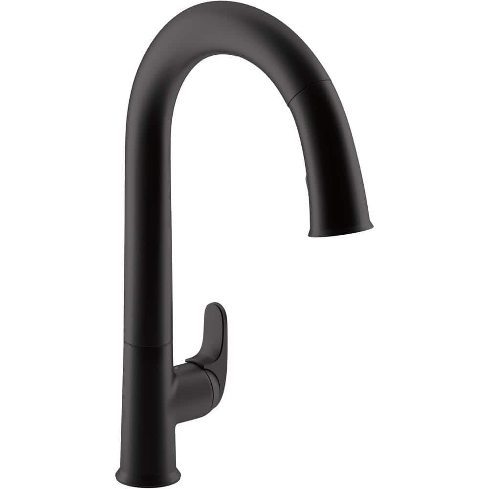 KOHLER Sensate Single-Handle Pull-Down Sprayer Kitchen Faucet in Matte ...