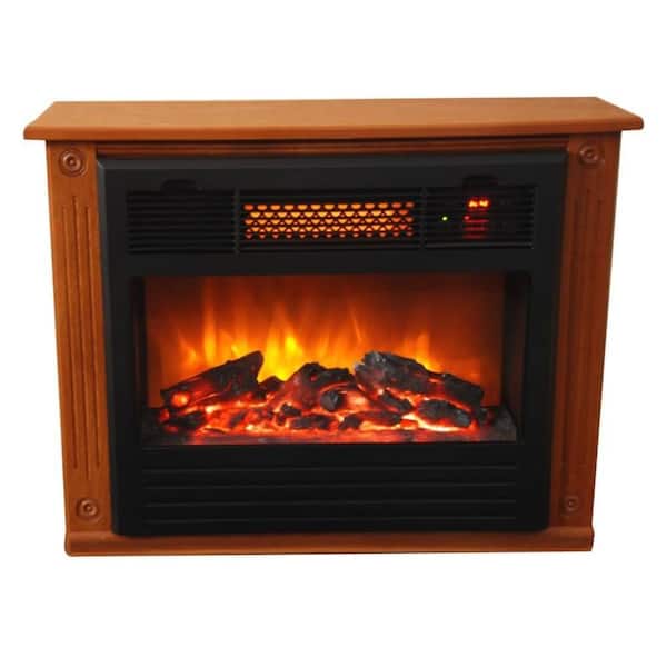 Lifesmart Classic 1500 Watt Infared Quartz Portable Heater Fireplace in Quakerstown Dark Oak with Remote-DISCONTINUED