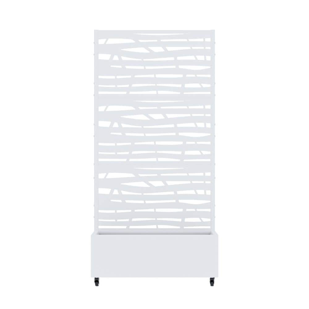 35 in. L x 16 in. W x 72 in. H White Rectangular Outdoor Wrought Iron Bed with Stripe Trellis (1-Pack) price history on PriceWatchPro