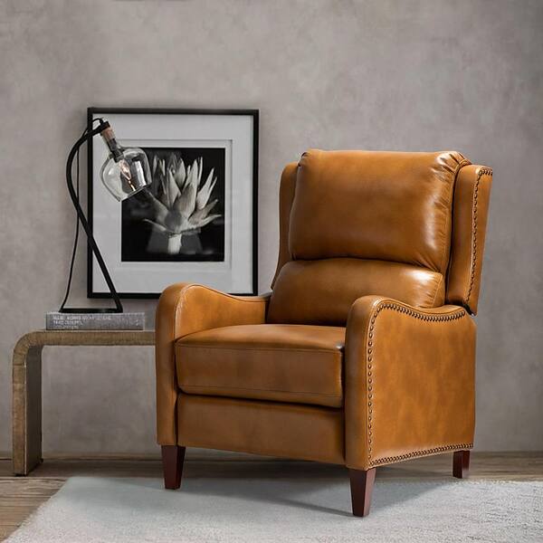 camel leather recliner chair