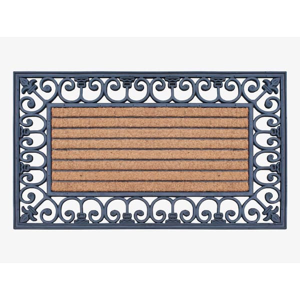 Large Semi Finished Front Door Mat Non-Slip Floor Mats Striped